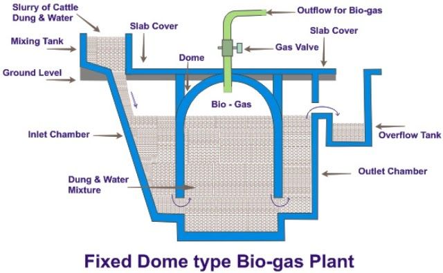 Describe the Construction and Working of a Biogas Plant with the Help of a  Labelled Diagram. - Science | Shaalaa.com